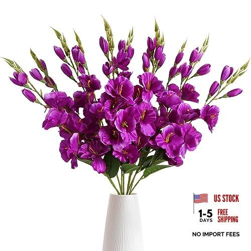 Gladiolus Artificial Flowers 10 PCS Silk Flowers Gladiolus Flowers 30 Fuchsia