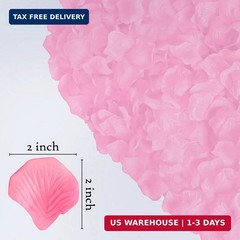 1200 Pink Rose Petals – Artificial Fake Rose Flower Petals for Valentine’s Day,W