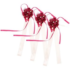 3Pcs Reusable Red Flower Wristband for Bohemian Wedding Costume
