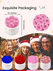 Beaulasting Long Lasting Preserved Roses in a Box Last a Year White Box, Pink