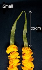 Marigold Garland Gold Bow Artificial Flower Worship Decor Wedding Hanging Shrine