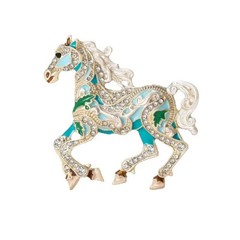 Luxury Running Horse Brooches For Women Unisex 4-color Enamel Powerful Animal…