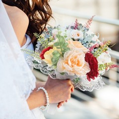 2Pcs Reusable Lace Bridal Bouquet Collars for DIY Wedding Floral Handles White