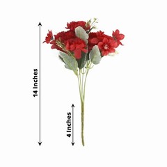 RED 3 Bushes 14″ Silk Carnation FLOWERS Artificial Floral Bouquets Party