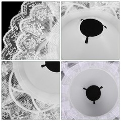 2Pcs Reusable Lace Bridal Bouquet Collars for DIY Wedding Floral Handles White