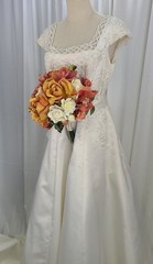 Rose, Peaches and Cream Faux Silk Bridal Bouquet