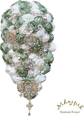 Luxury Cascade Bridal Wedding Bouquet Satin Rose Waterfall Holding Bouquet Artif