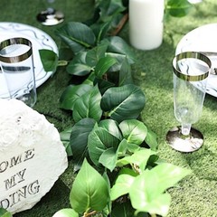 60-Inch long Green Artificial Poplar Leaves Vine Garland Wedding Decorations