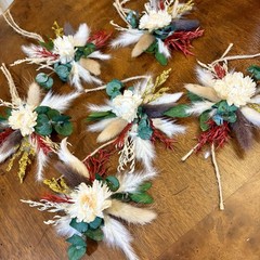 Lot Of 6 Corsages Dried Flowers Handmade Wedding