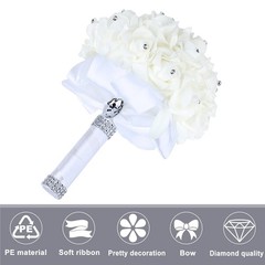Wedding Bouquet Crystal Roses Bridesmaid Bouquet, Bridal Bouquet Artificial F…