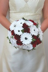 Deluxe Rose and Gerbera Daisy Wedding Bouquet – Paper Flower Bouquet, Roses