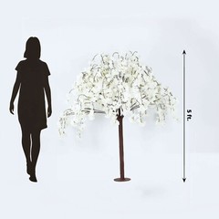 5 ft WHITE Artificial Cherry Blossom TREE Detachable Metal Base Party Decoration