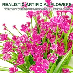 TURNMEON 20 Bundles Artificial Flowers for Outdoors, Spring Grass Camellia Fake