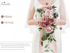 Dusty Pink Peony Wedding Bouquet for Bride & Bridesmaid – 9.8 Inch Decor
