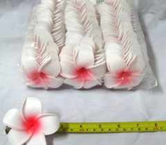 Plumeria Flowers Foam Artificial 100 White & Pink Hair Wedding Decor Lei #023