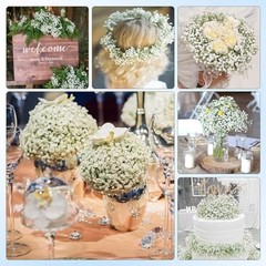 Babys Breath Artificial Flowers Long Stem Baby Breath Flowers 60 Pcs White