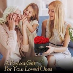 Auoasl 16 Preserved Flowers Rose in a Box, Gifts for 16 Roses, Passionate Red