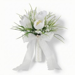 Bridal Bouquet Handheld Bridal Floral Arrangement Silk-Like-Wrapped for