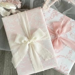 Chiffon Ribbon Mixed Color Silk Ribbon Set 9 Rolls 1.5″ x 49Yd Frayed Fringe