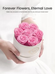 Beaulasting Long Lasting Preserved Roses in a Box Last a Year White Box, Pink