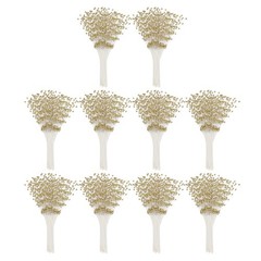 100 Pcs 4mm Pearl String Bouquet Pearl Stick Stems Bouquets Garland Spray, Gold