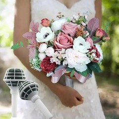 Handheld Wedding Flower Bouquet Holders – Set of 4 with 100 Pins Included