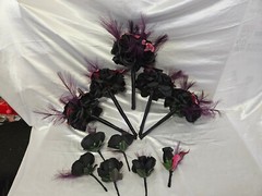 Black & purple Wedding Bouquet Set