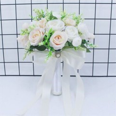 Bride Artificial Rose Bouquet Bridesmaid Ornament For Bridal Wedding Decoration