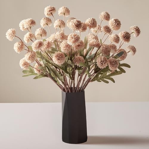 Silk Flowers Pompon Mums Artificial Flowerspcs 50 Heads Fake Mini 10 Beige