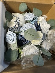 Ling’s Moment Dusty Blue Bridal Bouquet for Bride, Blue Wedding Bouquets for …