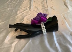 Real touch rose wrist corsage…custom made