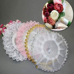 10pcs White Lace Bouquet Collars – DIY Wedding Bridal Flower Holder Set