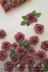Artificial Flowers 25Pcs Mauve Roses Decor w/Stems,3″ Real Touch DIY Foam Flo…