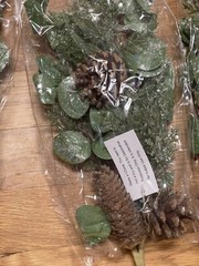 Leaf Greenery with Pinecones. Five Packs. NEW