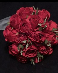 Wedding Bride or Bridesmaid Red Silk Bouquet