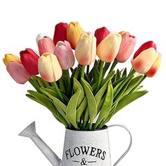 24pcs Multicolor Artificial Tulip Latex Real Touch for DIY Bouquets Wedding