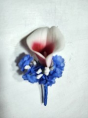 Red White Royal Blue Calla Lily Bridal Wedding Bouquet Accessories