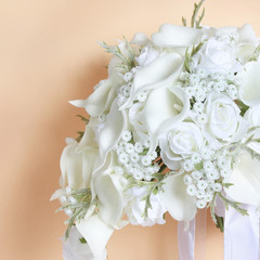 Elegant 11″ White Calla Lily Cascading Bridal Bouquet for Weddings & Showers