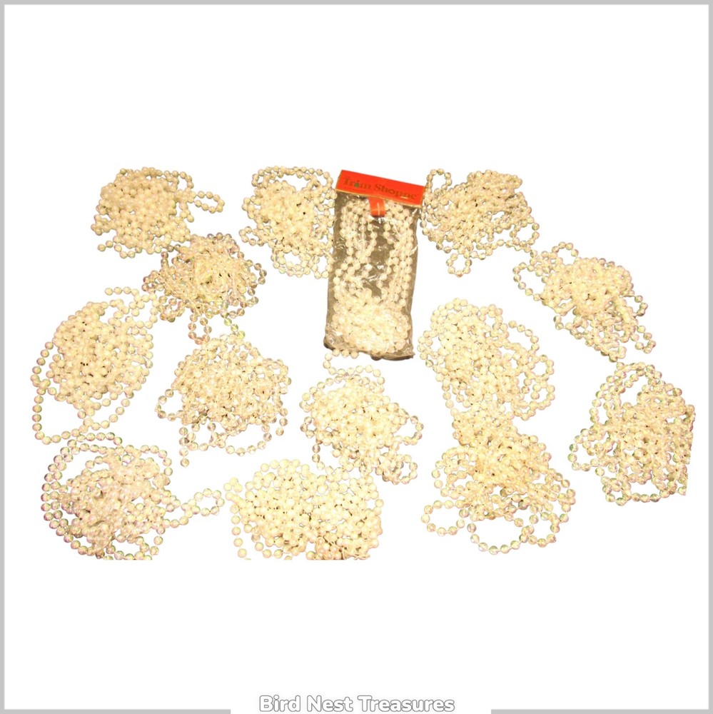 Lot of 14 – IRIDESCENT PEARL BEADED GARLANDS, Ea. 9’ (Total 126’)—Wedding Decor