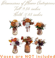 Set of 6 Mini Floral Centerpieces for Fall Weddings and Home Decor