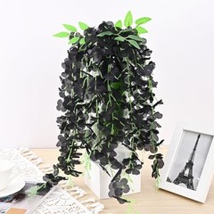 36Pcs Fake Wisteria Hanging Flowers, 3.6Ft/Pcs Artificial Wisteria 36pcs Black