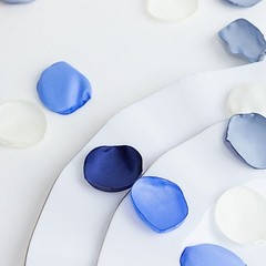400 DUSTY BLUE IVORY Silk Rose Petals Matte Artificial Flowers Table CONFETTI