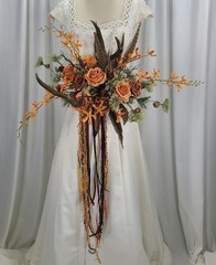 Antlers and Autumn Boho Faux Silk Wedding Bouquet