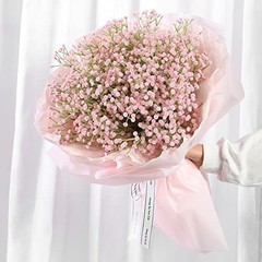 Pink Babys Breath Artificial Flowers 12Pcs Real Touch Faux Gypsophila Wedding