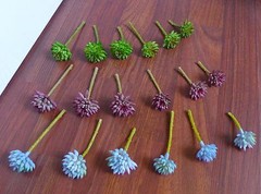 Artificial Succulents Plants 3 Colors Mini Stone Grass Set of 18