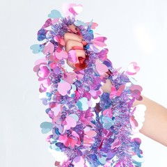 33Ft Valentines Heart Tinsel 33 Ft – Valentine’s Pink Blue, Pink+blue