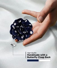 Premium Men’s Formal Polka Dot Flower Lapel Pin – Boutonniere for Men, Brooch…