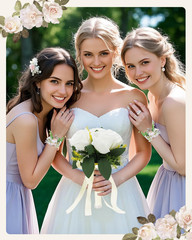 Set of 6 Elegant White Bridesmaid Bouquets for Weddings & Anniversaries
