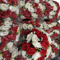 10pcs Flower kissing Balls for Wedding Centerpieces, Spring Roses Fake Flower
