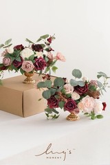 Ling’s moment Wedding Centerpiece Flower with Vase for Ceremony/Reception Tablet
